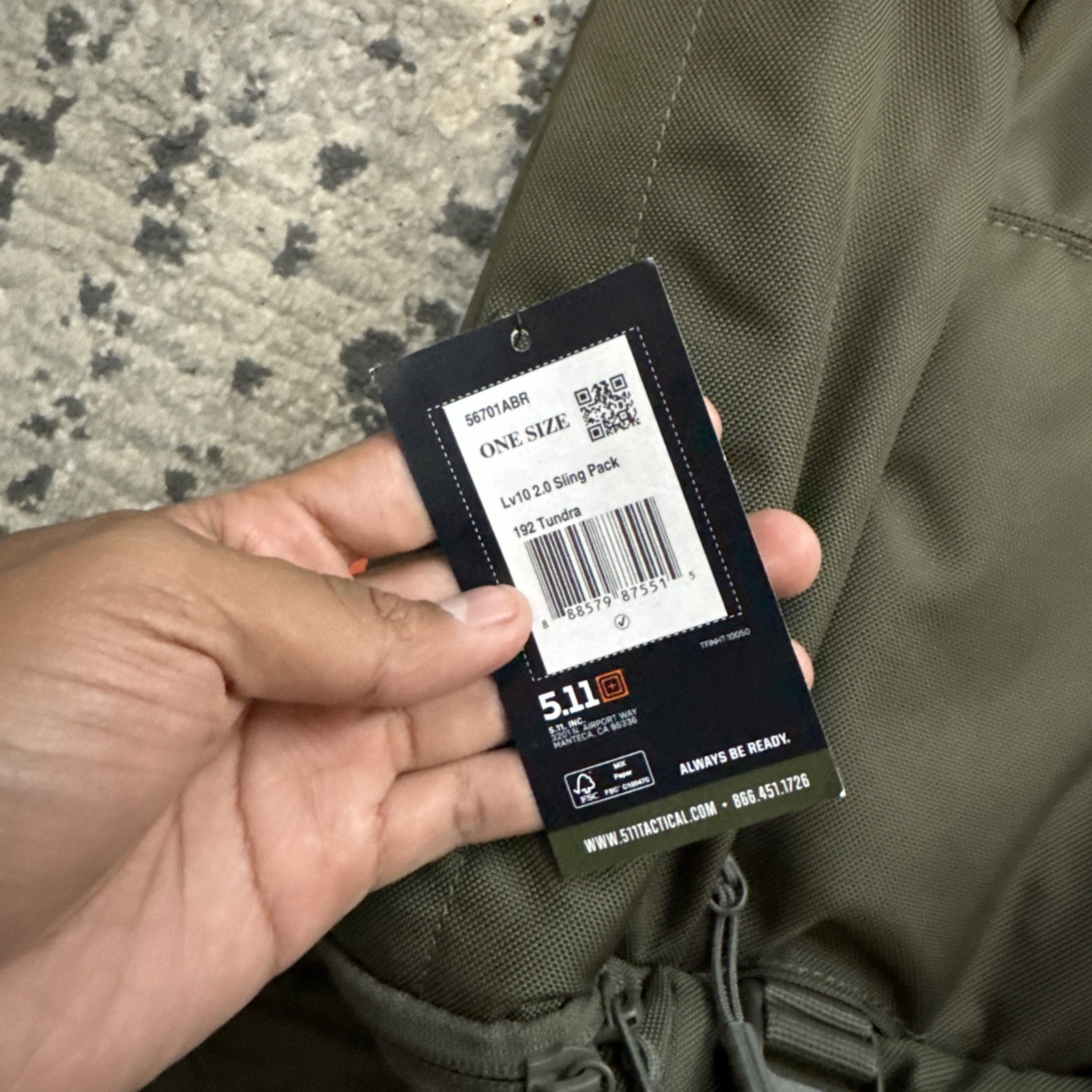 5.11 Tactical LV10  2.0 Sling Pack Green Python 13L 3