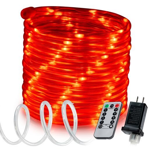 Red 8-Mode LED Outdoor Waterproof Rope Light 10' 20' 25' 50' 100' 150' ft gallery