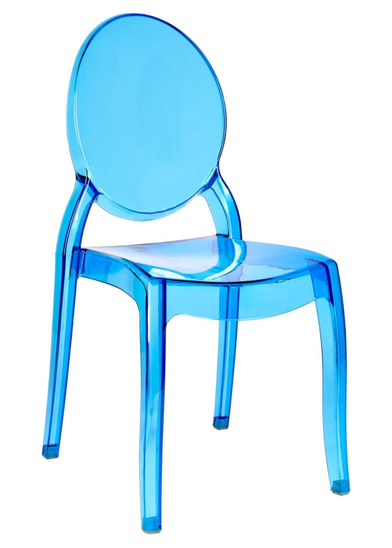 Blue Clear Resin Oval Back Ghost Chair - Sophia Style by Chivari gallery
