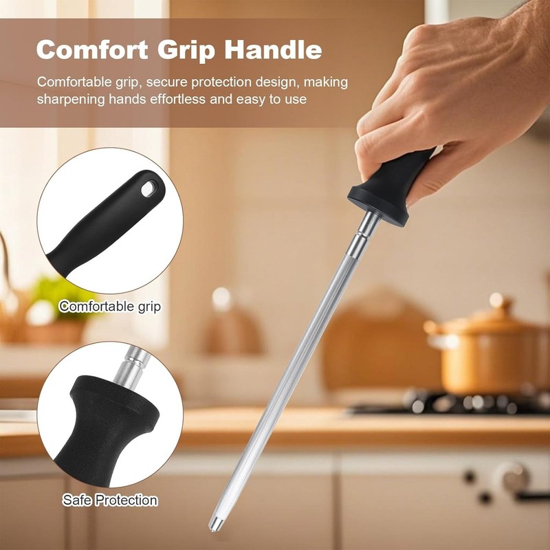 Ergonomic 12-Inch Knife Sharpening Steel for Precision Blade Maintenance gallery