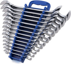 14-Piece Premium Angle Head Open End Wrench Set, Chrome Vanadium Steel | Include