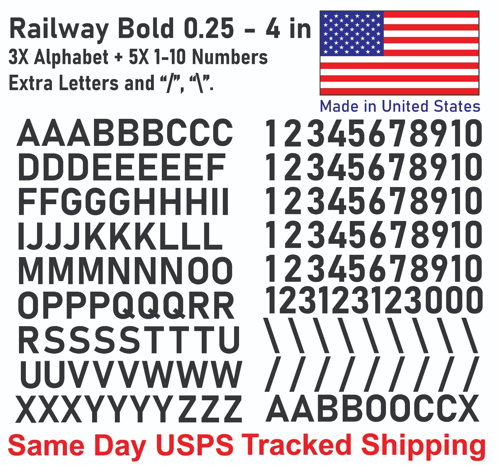 3X Alphabet & 0-10 Vinyl Decal Numbers - Mailbox, Wall, Address, Locker Stickers gallery