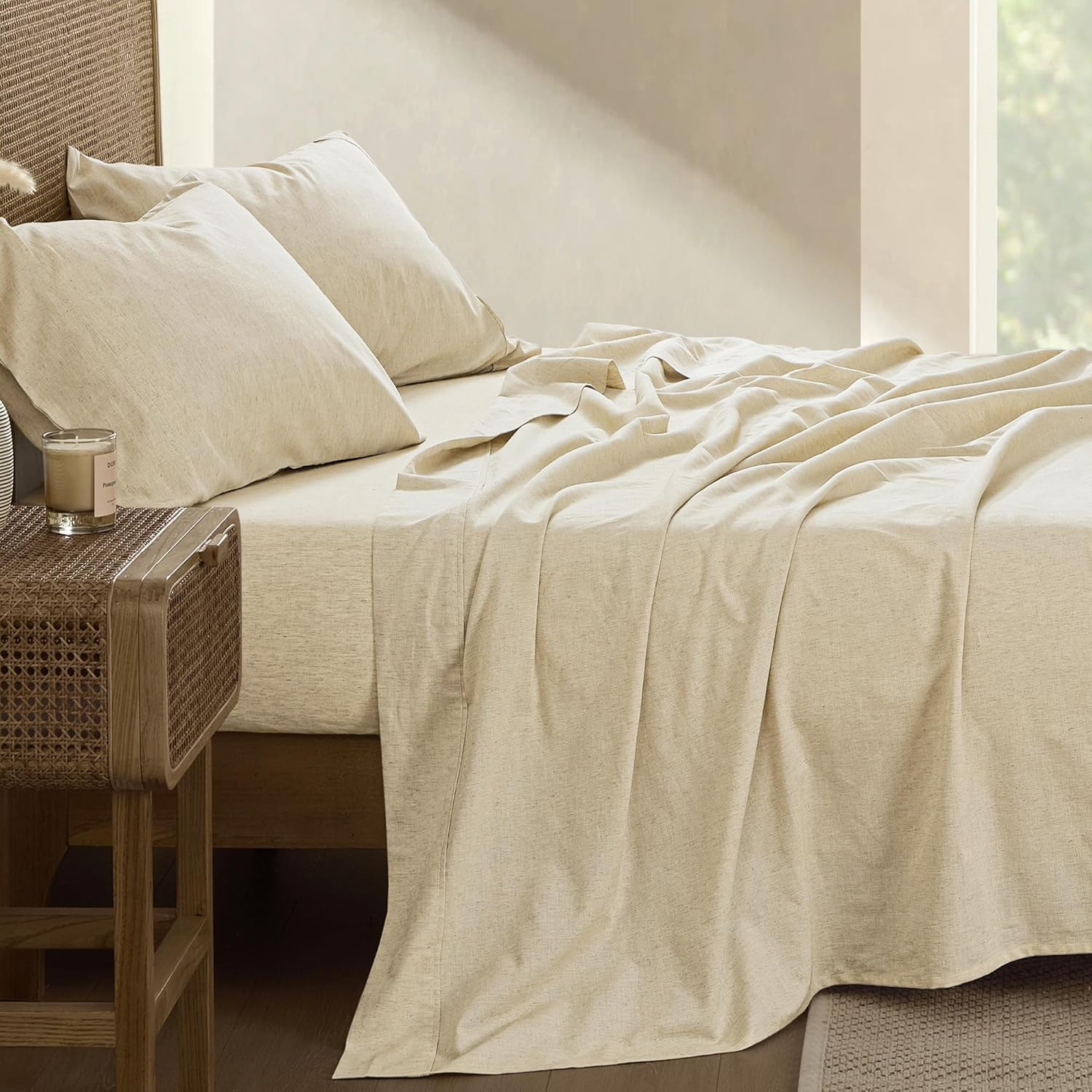 Luxurious King Linen Sheet Set - Breathable 4-Piece Natural Flax Bedding gallery