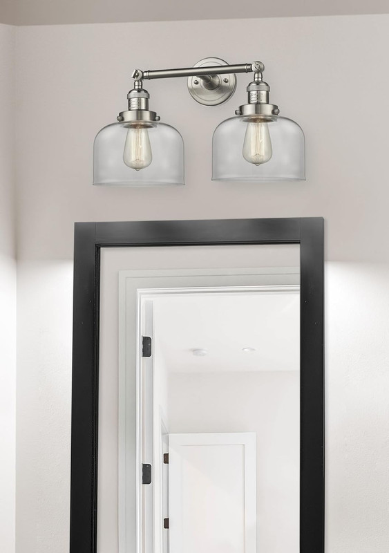 Brushed Satin Nickel 2-Light Vertical Bath Vanity Light - 208L-SN-G78 gallery