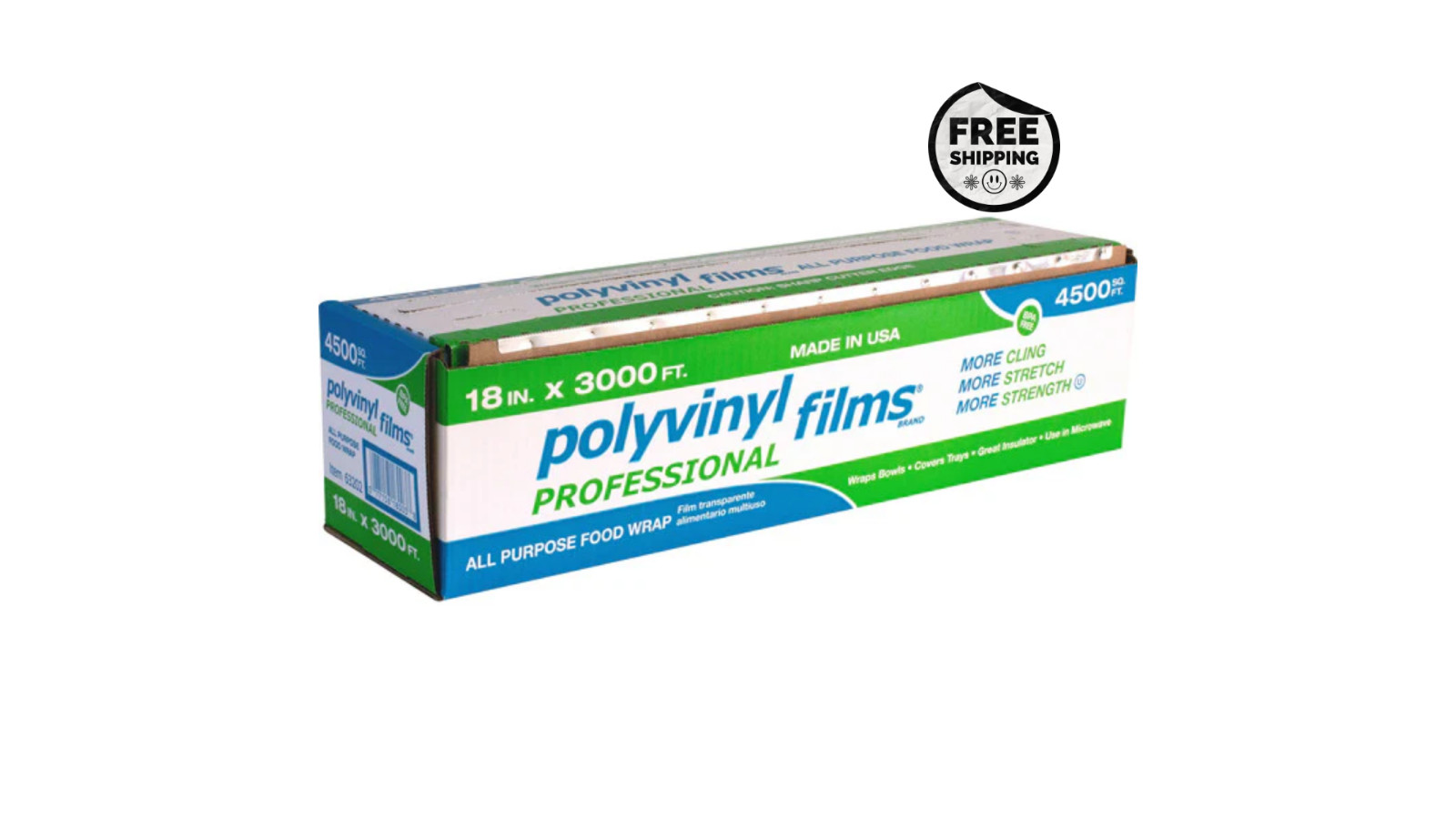 Polyvinyl Films All Purpose Food Wrap, Cutter Box, 18"W x 3000'L gallery