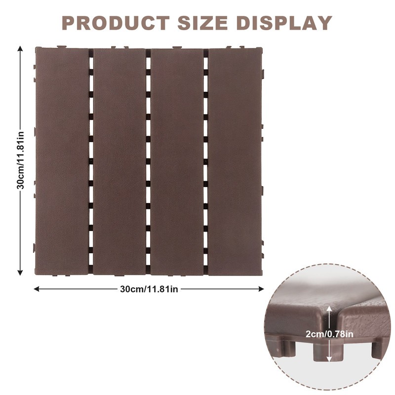 12x12" Plastic Interlocking Composite Decking Floor Deck Tiles For Patio Bacony gallery