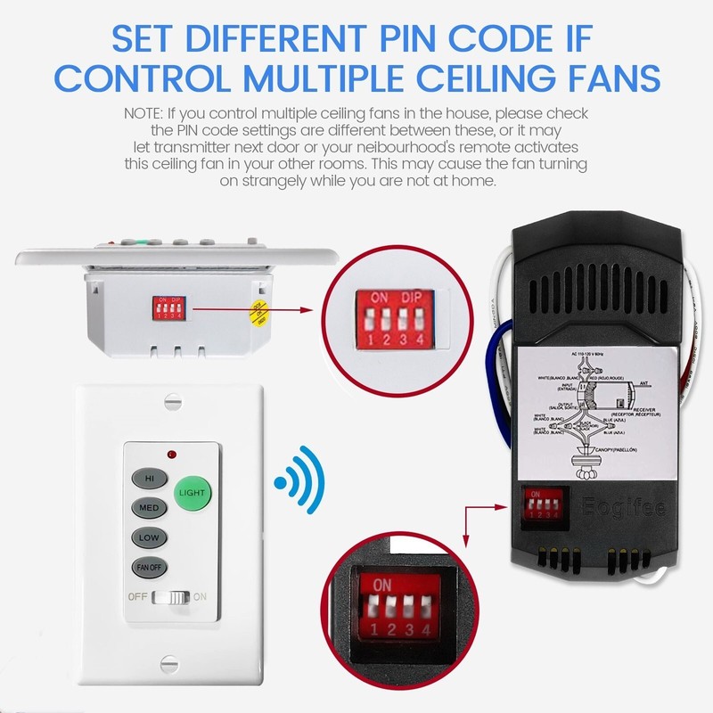 USED Ceiling Fan Wall Remote Control UC9050T Switch For Harbor Breeze Hampton gallery