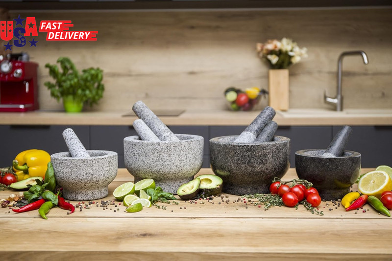 Mortar and Pestle Set - Black Polished Exterior - 1.5 Cup Capacity gallery