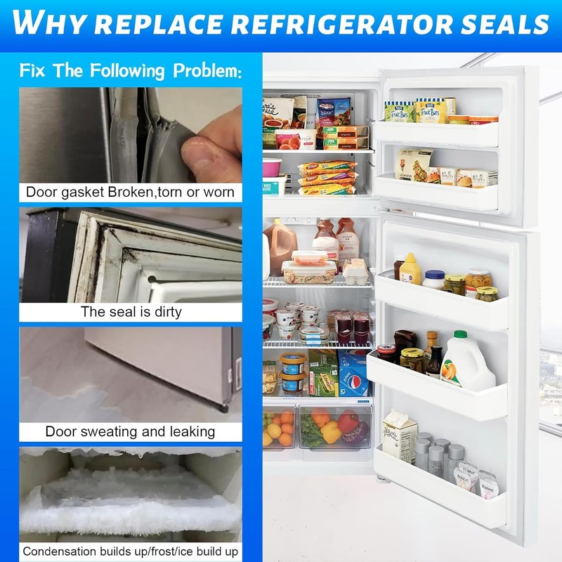 Frigidaire Refrigerator Freezer Door Gasket, 18 x 30 inches, White FRT18KG3CW4 gallery