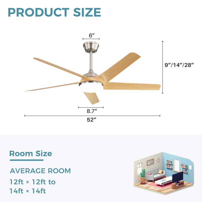 Reversible DC Ceiling Fan W/ Adjustable Color & Remote Inoor Outdoor Ceiling Fan gallery
