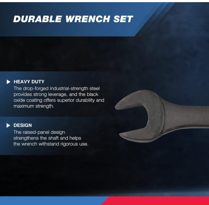 Neiko Jumbo Combination Wrench Set,16 Piece,MM,6-32 mm,Raised Panel Construction gallery