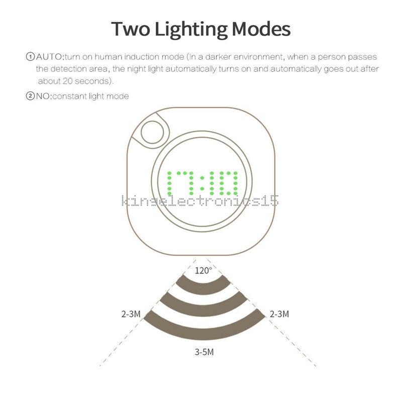 Digital LED Time Wall Clock With PIR Motion Sensor Night Light Home Clock Lamp K gallery