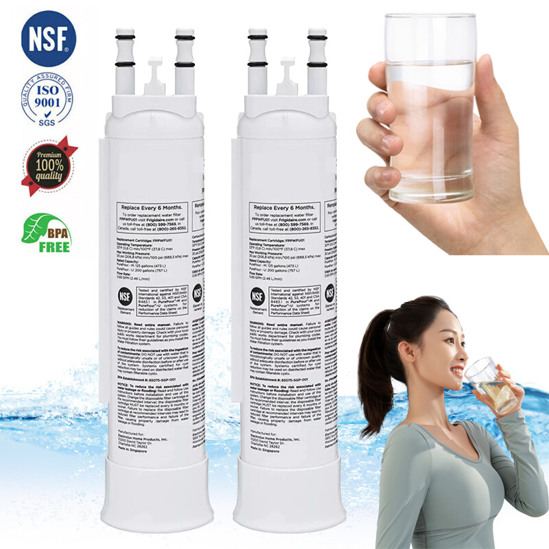 2 PACK for Frigidaire FPPWFU01 PWF-1 Refrige & PurePour Water Ice Filter Replace gallery