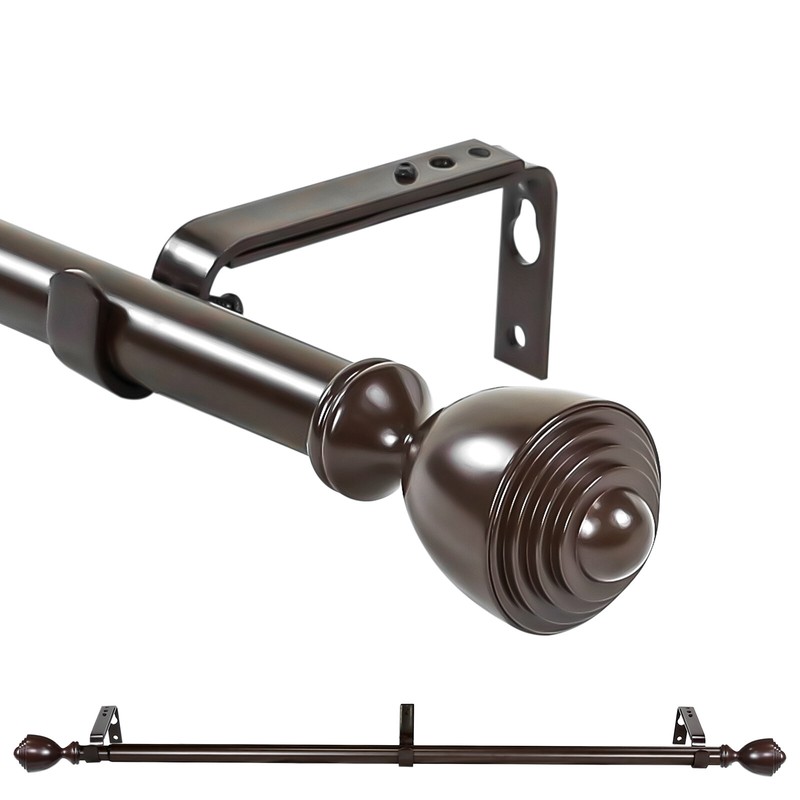 1" Diameter Urn Adjustable Single Drapery Curtain Rod,28”-48"/48"-84"/84"-120" gallery