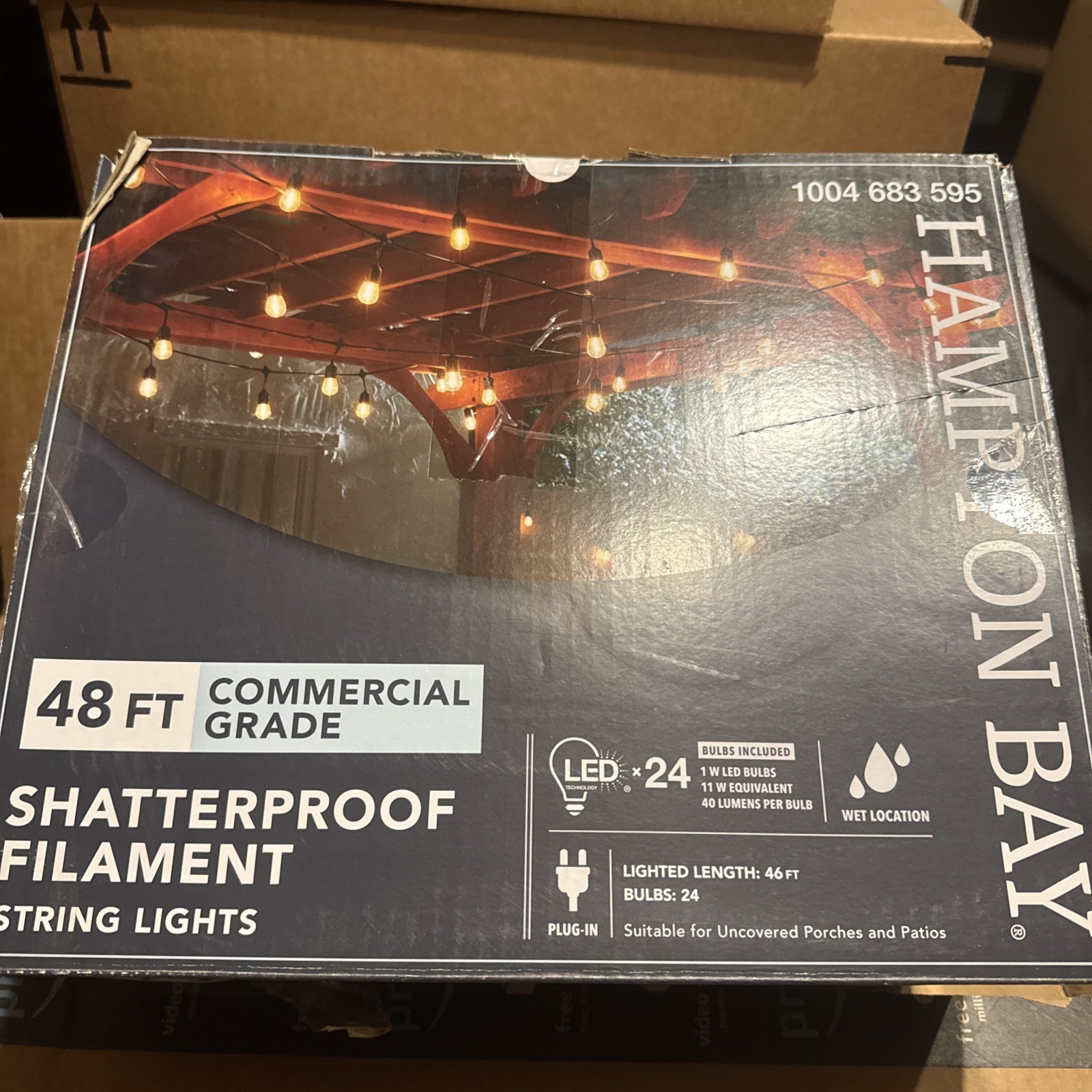 Hampton Bay 24-Light 48 ft. Indoor/Outdoor String Light with S14 Single Filament gallery