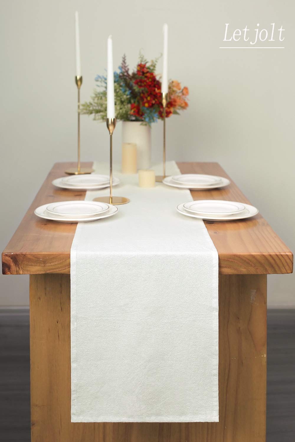 White Table Runner 72 Inches Long gallery