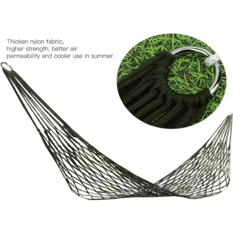 Nylon Rope Hammock Outdoor Sleeping Net Bed Portable Camping Garden Beach Yard gallery