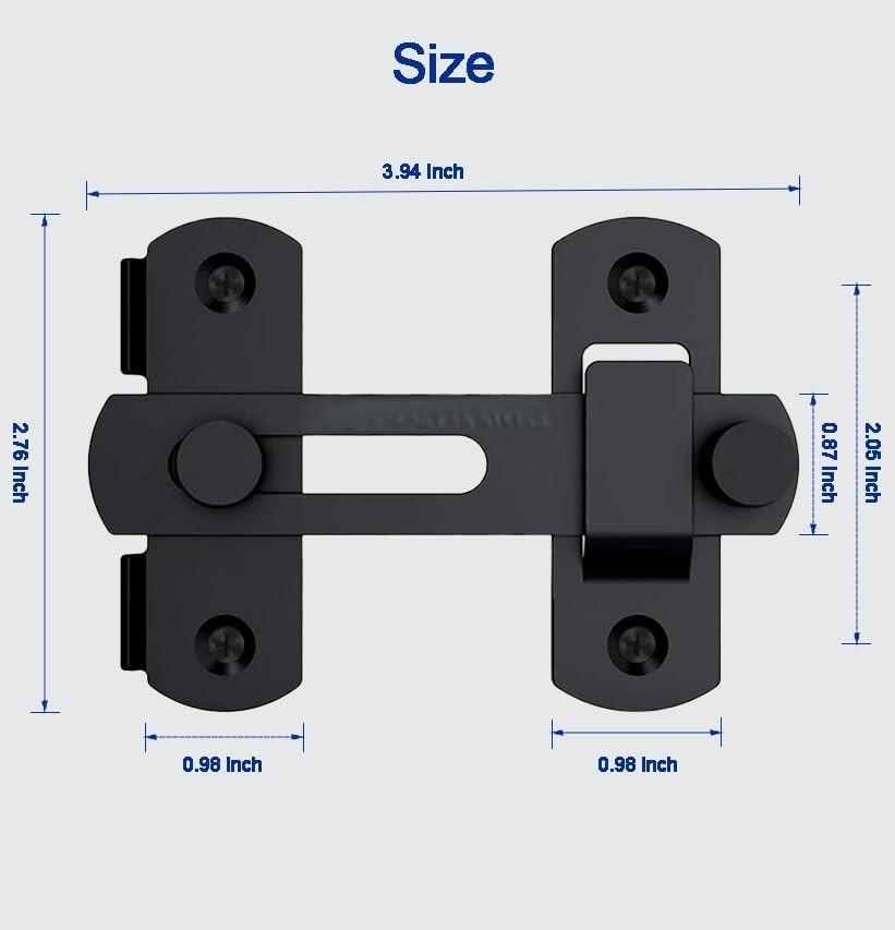 4 Flip Sliding Barn Door Lock, Heavy-Duty Stainless Steel Gate Latch for Privacy gallery