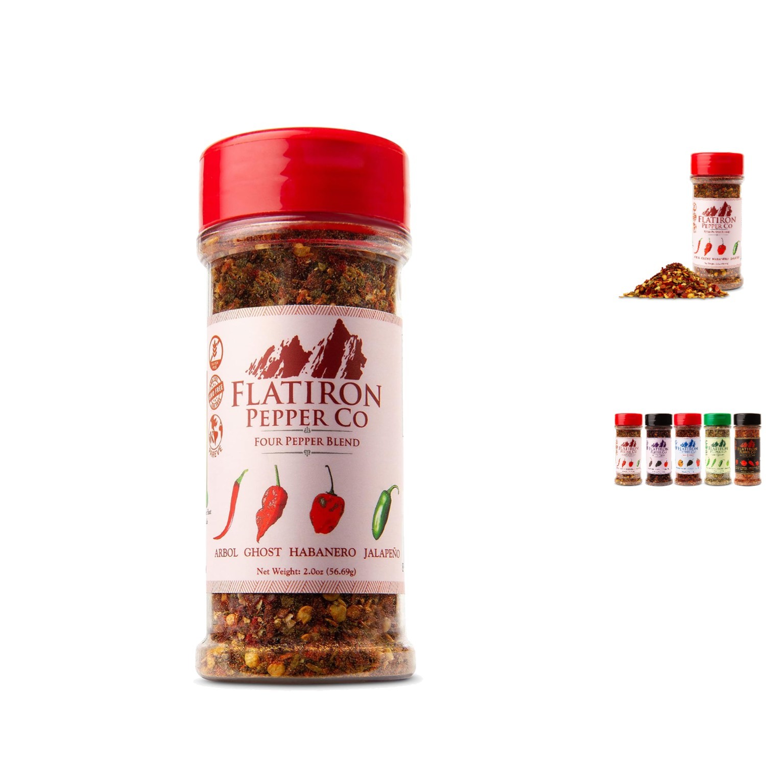 Elevate Dishes with Our Four Pepper Blend - Chile Flakes in 1.8oz Bottle gallery