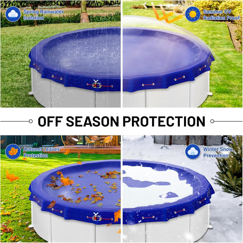 21 Ft Round Winter Pool Cover - Durable, UV Shielded, 10-Year Protection gallery
