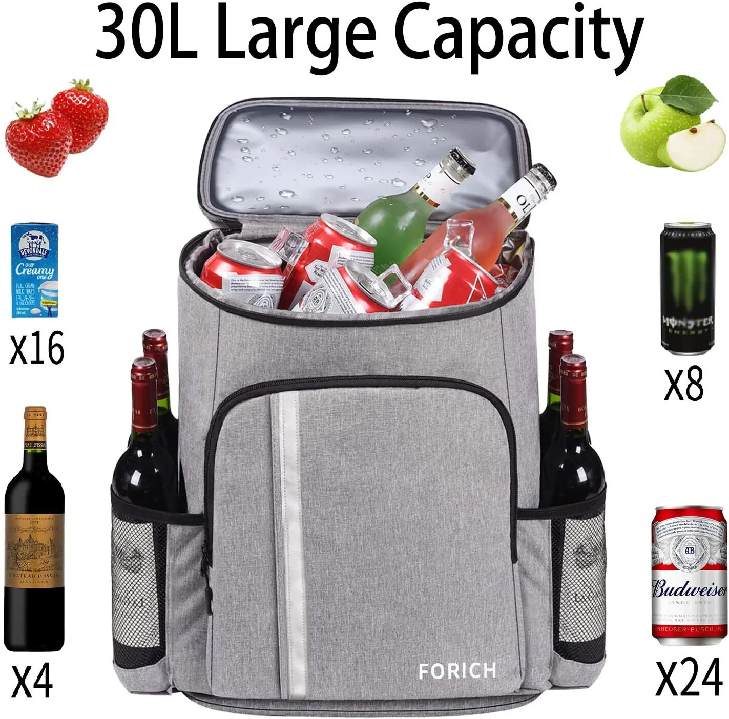Lightweight Backpack with insulated cooler, leakproof 3