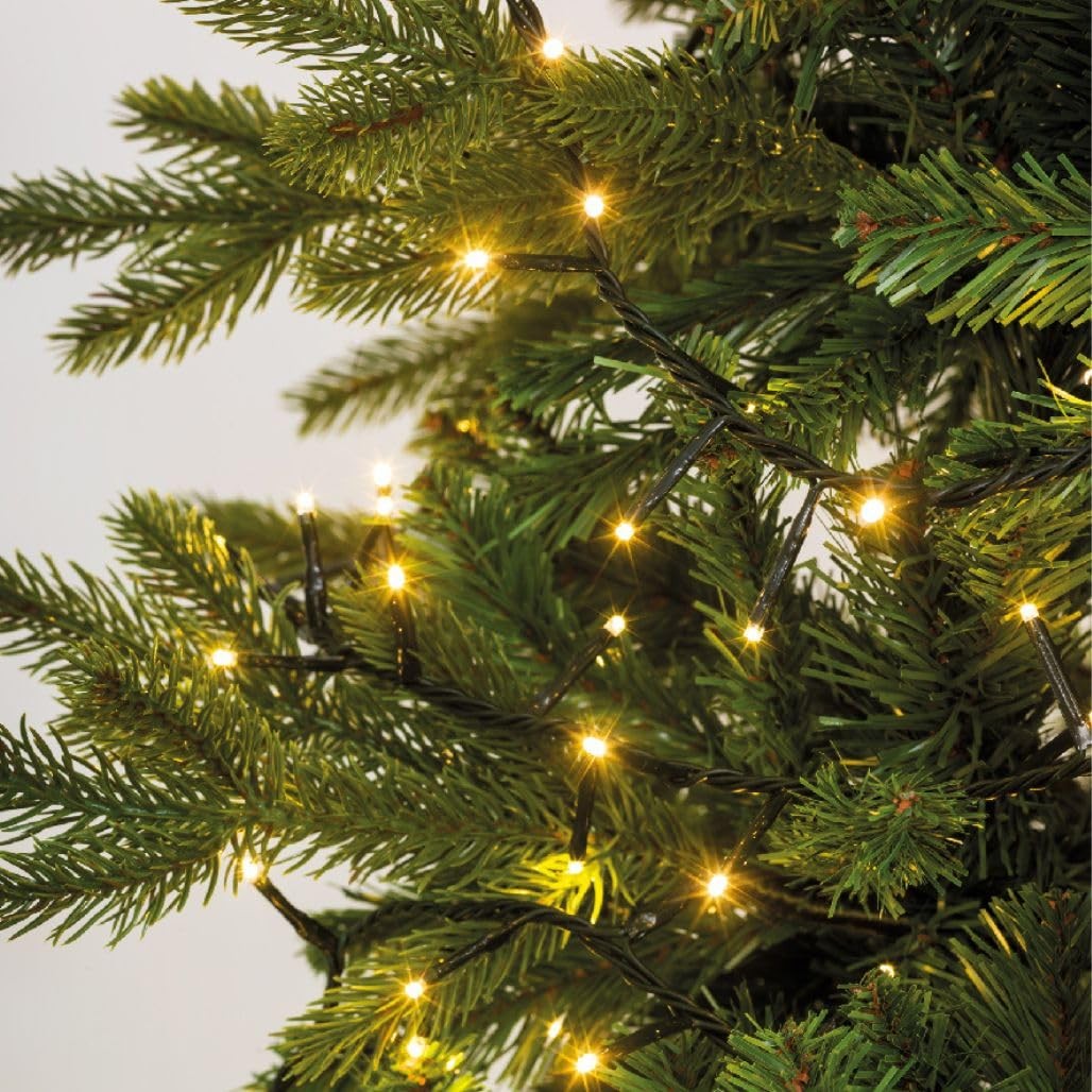 500 LED Warm White Christmas Compact Lights Set, Green Wire, Timer Included, ... gallery