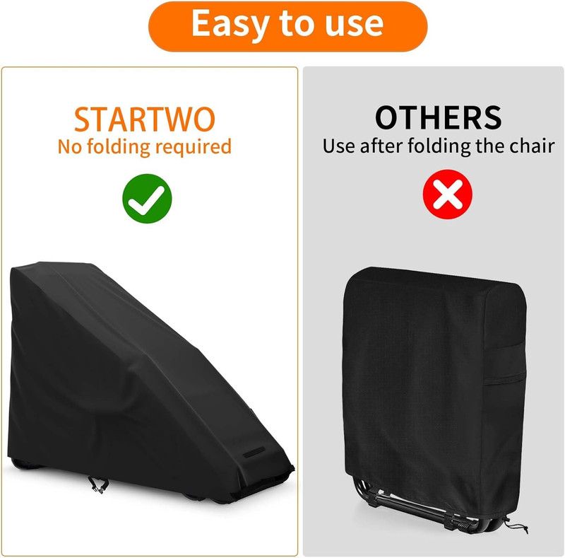 Waterproof Zero Gravity Chair Covers with Storage Bag - 2 Pack, Black gallery