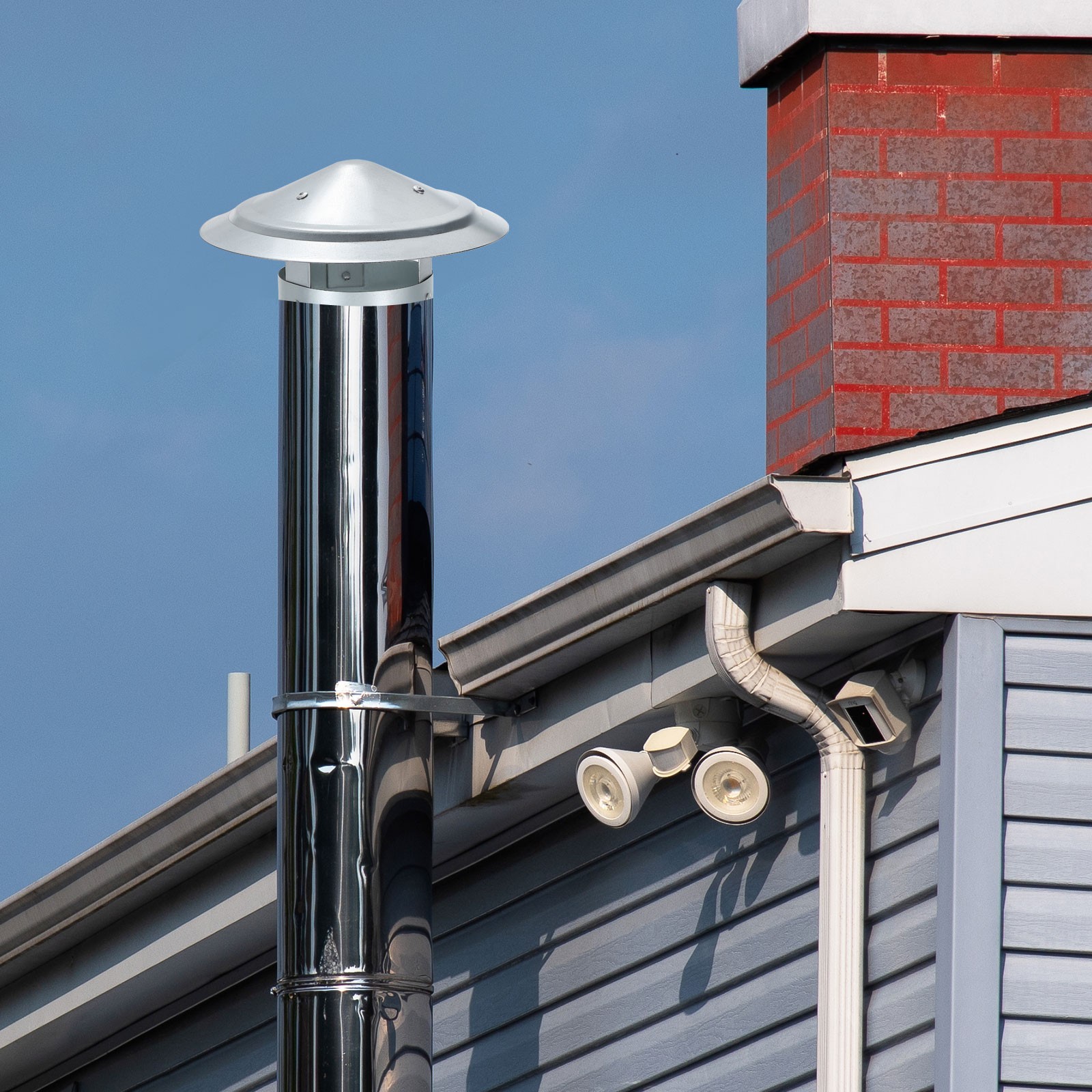 1 Pcs 4-Inch Round Chimney Cap, Galvanized Iron Cone Top Chimney Cap (L 6.69In) gallery