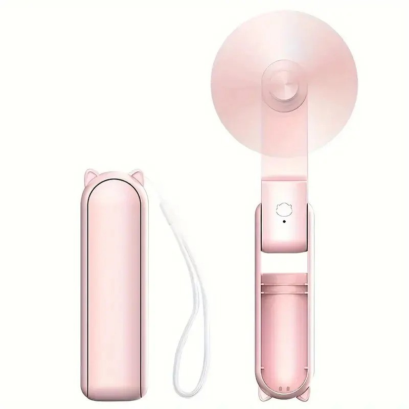 Portable Mini Fan, USB Rechargeable, 3-speed Adjustable, Foldable Handheld Fan, gallery