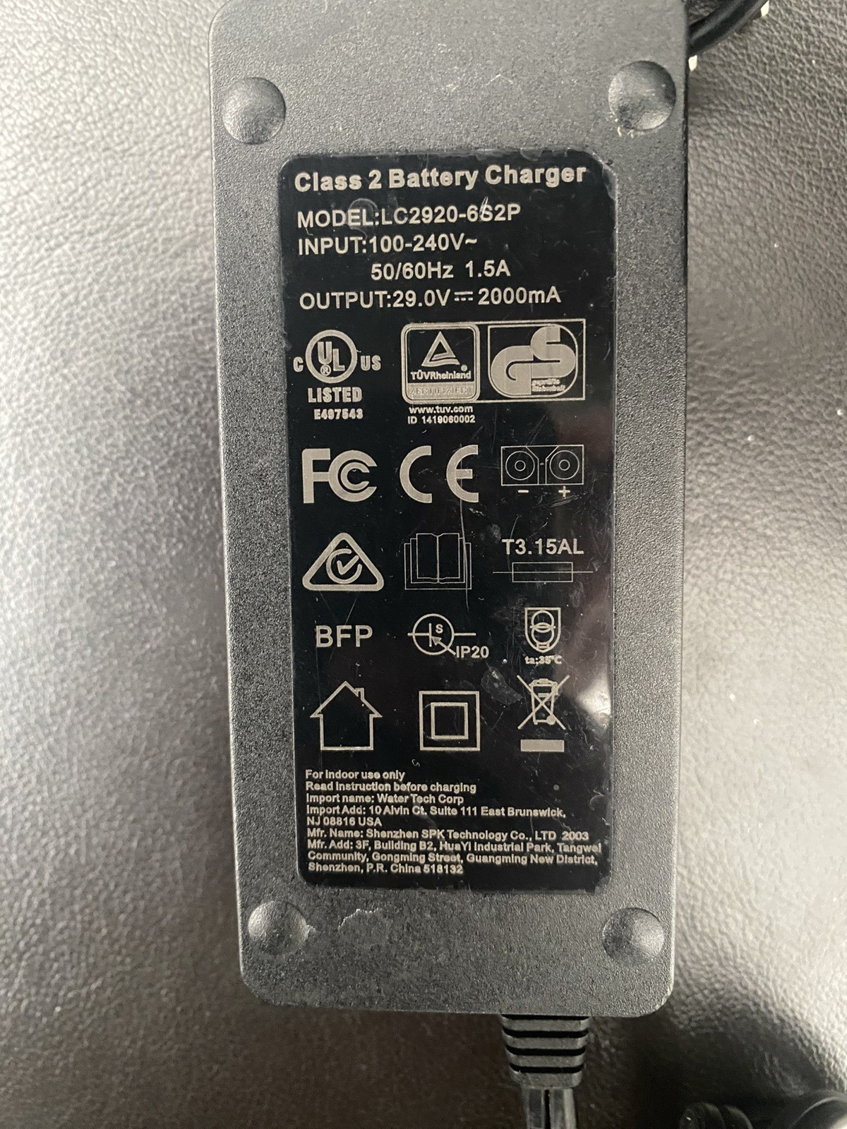 Water Tech Battery Powered Robot Pool Vacuum Charger Model: LC2920-6S2P gallery