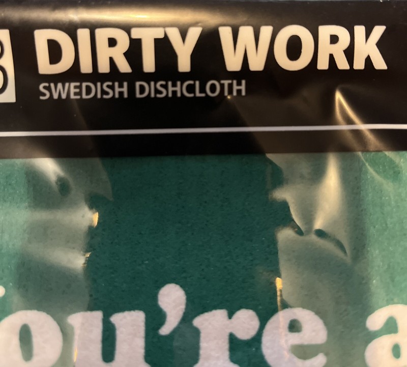 Bold Faced Dirty Work Compostable Washcloth. New Compostable Modern English Q9 gallery
