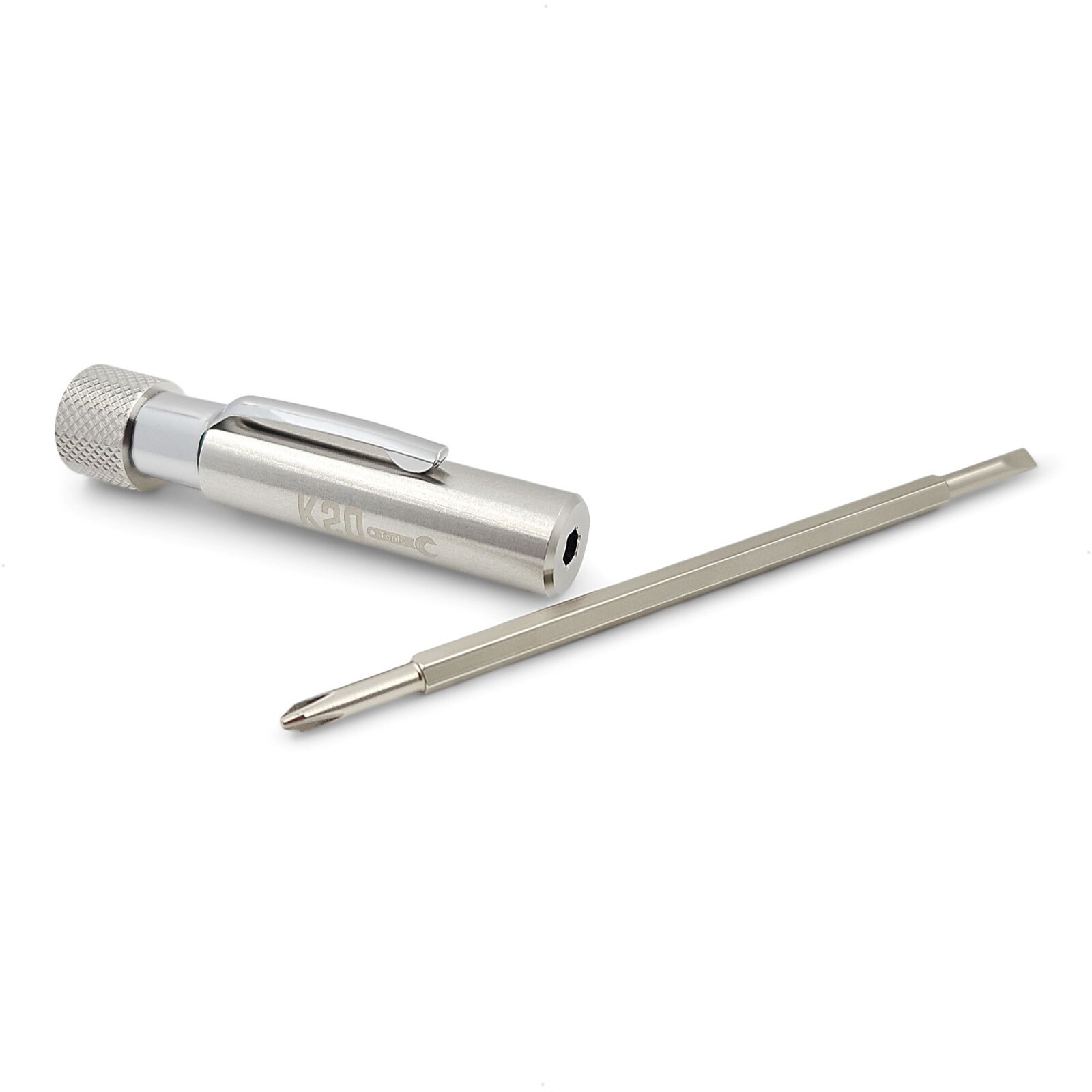 Pocket Screwdriver with Clip and Magnet - Phillips Slotted Flat - K20 TOOL'S gallery
