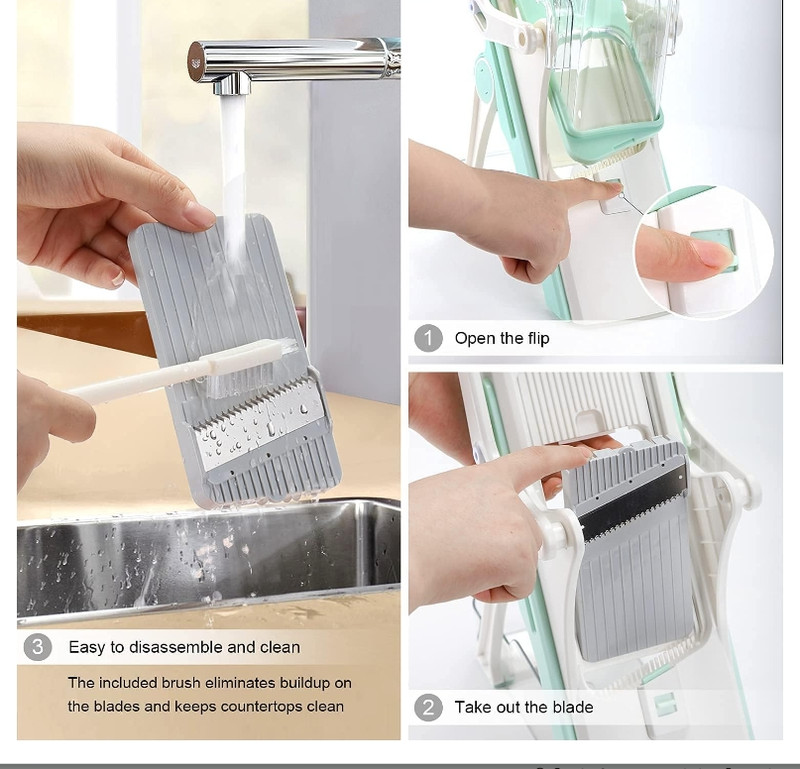 Safe Multifunctional Mandoline Slicer 5 in 1 Vegetable Chopper, Pro Food Chopper gallery
