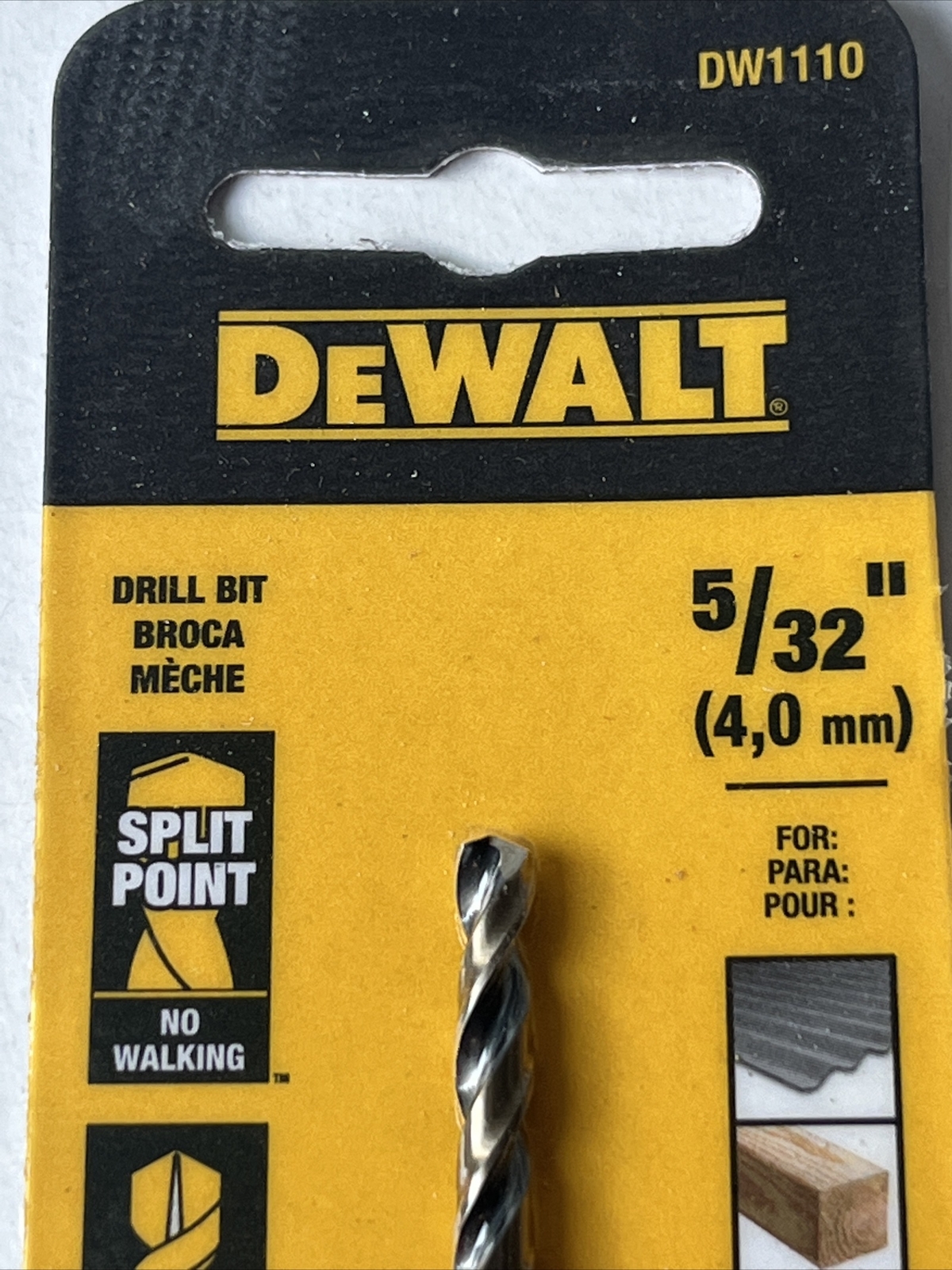DeWalt 5/32 in. Split Point Drill Bit, DW1110 “BLACK & GOLD” (t29) gallery