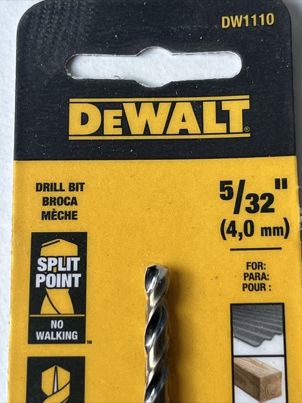 DeWalt 5/32 in. Split Point Drill Bit, DW1110 “BLACK & GOLD” (t29) gallery