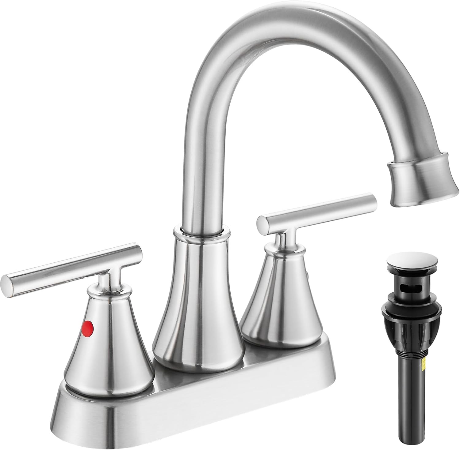 Bathroom Sink Faucet 4 Inch 2 Handle Centerset Brushed Nickel gallery