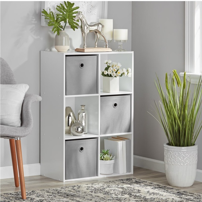 Mainstays 11" 6-Cube Storage Organizer, White gallery
