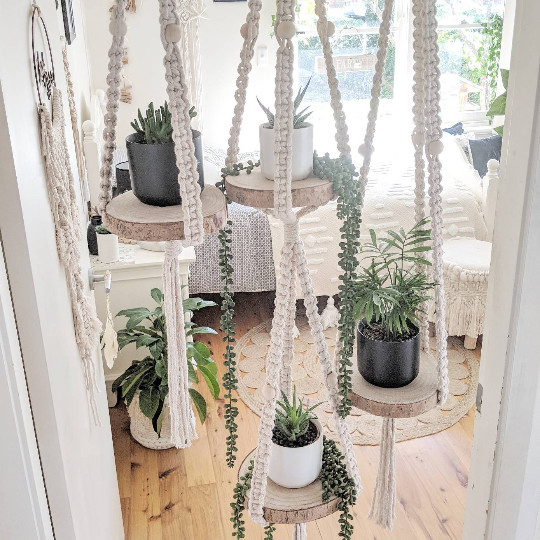 Macrame Plant Hanger Shelf - Handmade | Macrame Hanging Shelf gallery