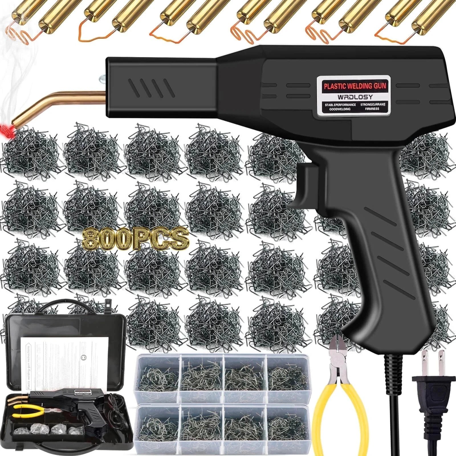 Plastic Welder Kit Soldering Hot Stapler Bumper Repair Welding Gun 800 Staples gallery
