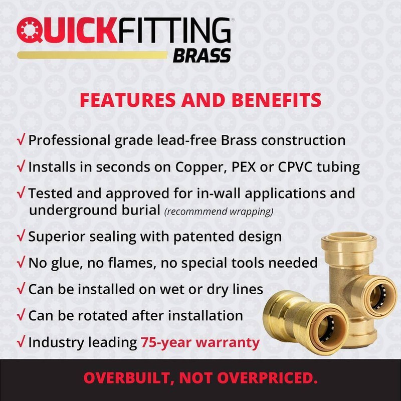 QUICKFITTING 1 in. Push-to-Connect Brass Push Cap (End Stop) Fitting gallery