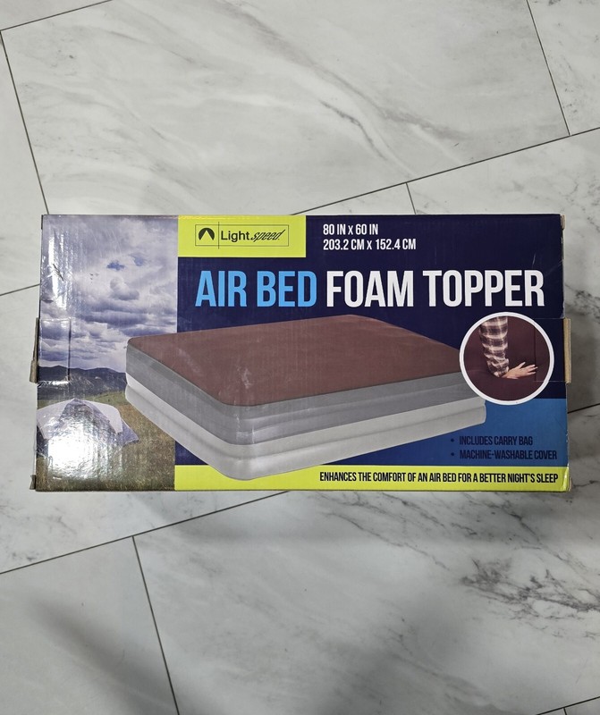 Lightspeed Outdoors Foam Topper for Air Mattresses, 60 x 80 x 0.5", Maroon gallery