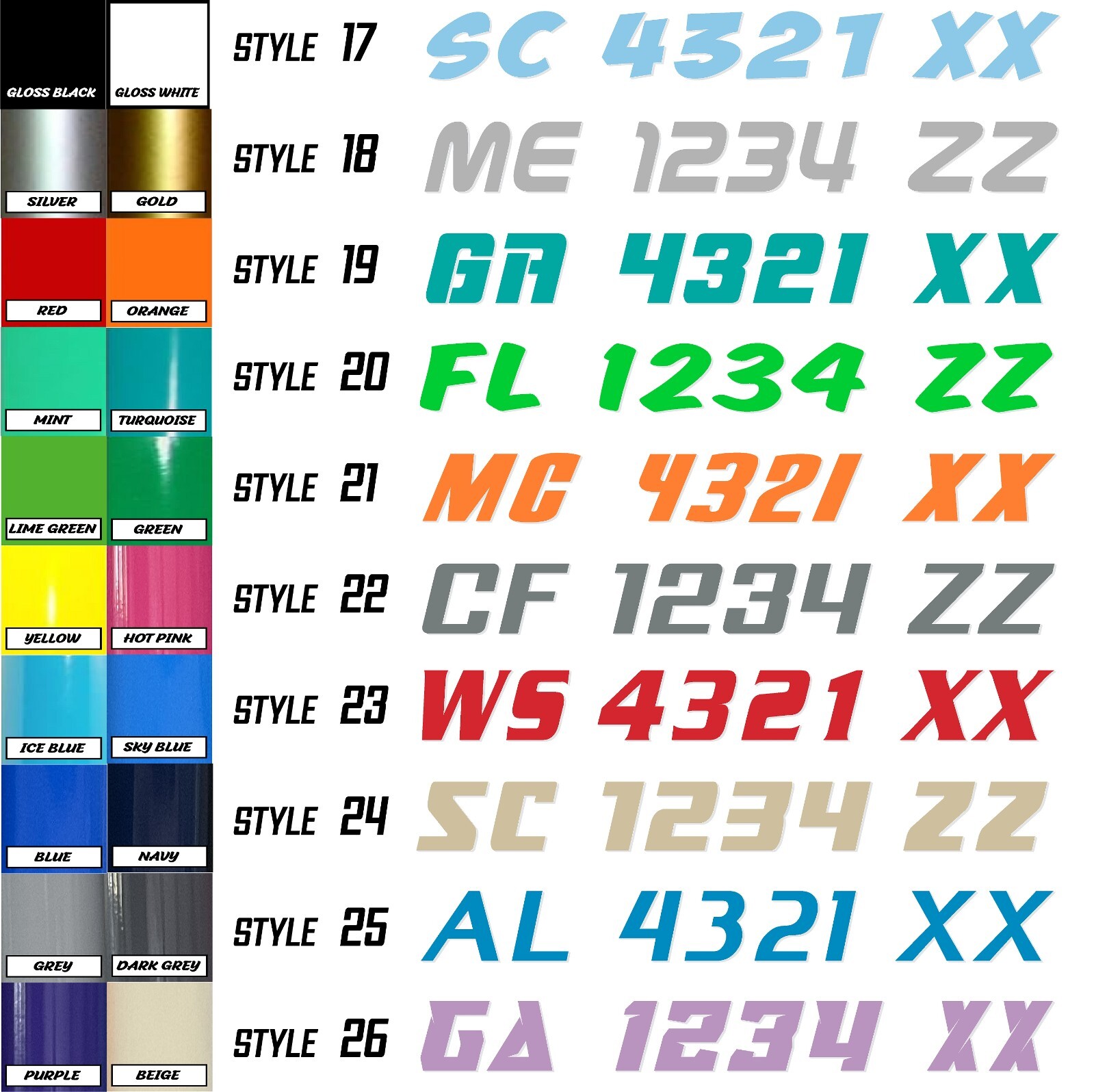 Boat Registration Numbers & Letters 2 Pack Custom 3" Boat & Jetski Stickers 1CL gallery