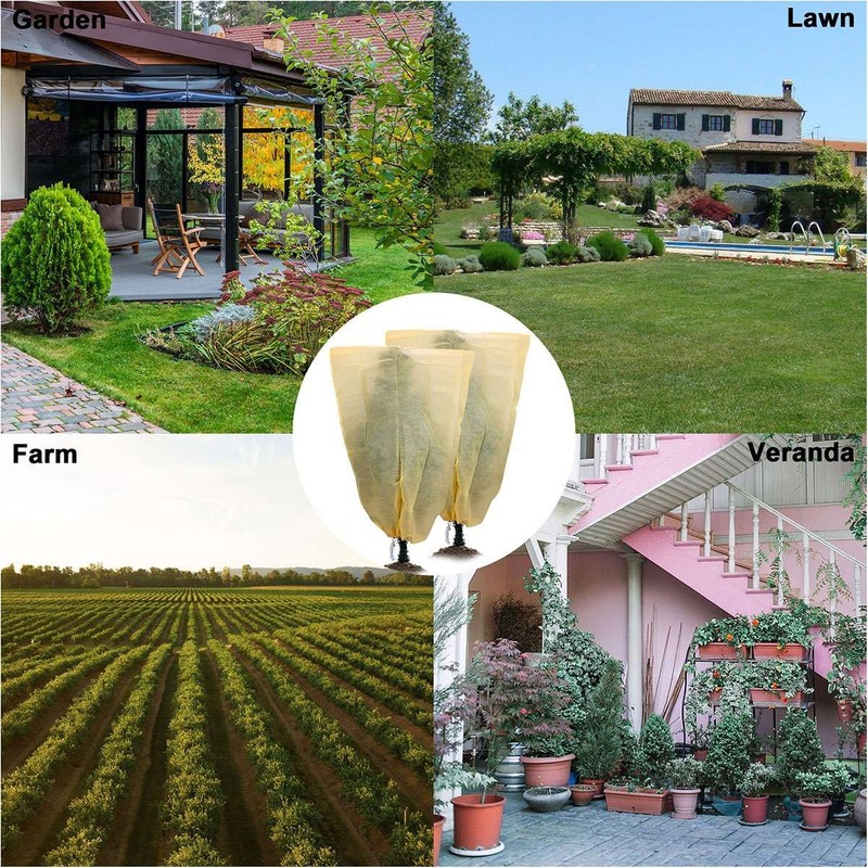Plant Covers Freeze With Drawstring Reusable For Winter Frost Protection gallery