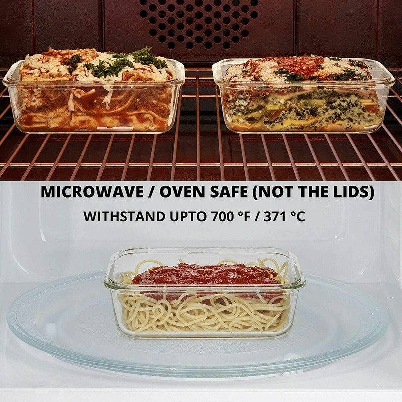 Glass Storage Containers with Airtight Lids, Microwave Safe, 30oz, Set of 16 gallery