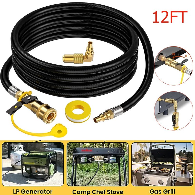 🔥4FT 0-30PSI Adjustable High Pressure Propane Regulator with Hose and PSI Gauge gallery