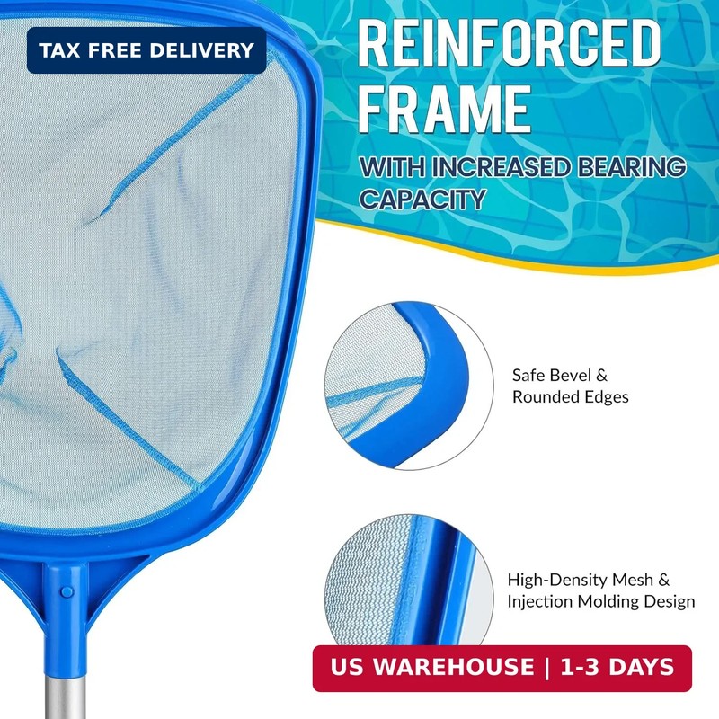 Pool Skimmer Net, Deep Pool Leaf Net with Reinforced Frame, Large Capacity Rake gallery