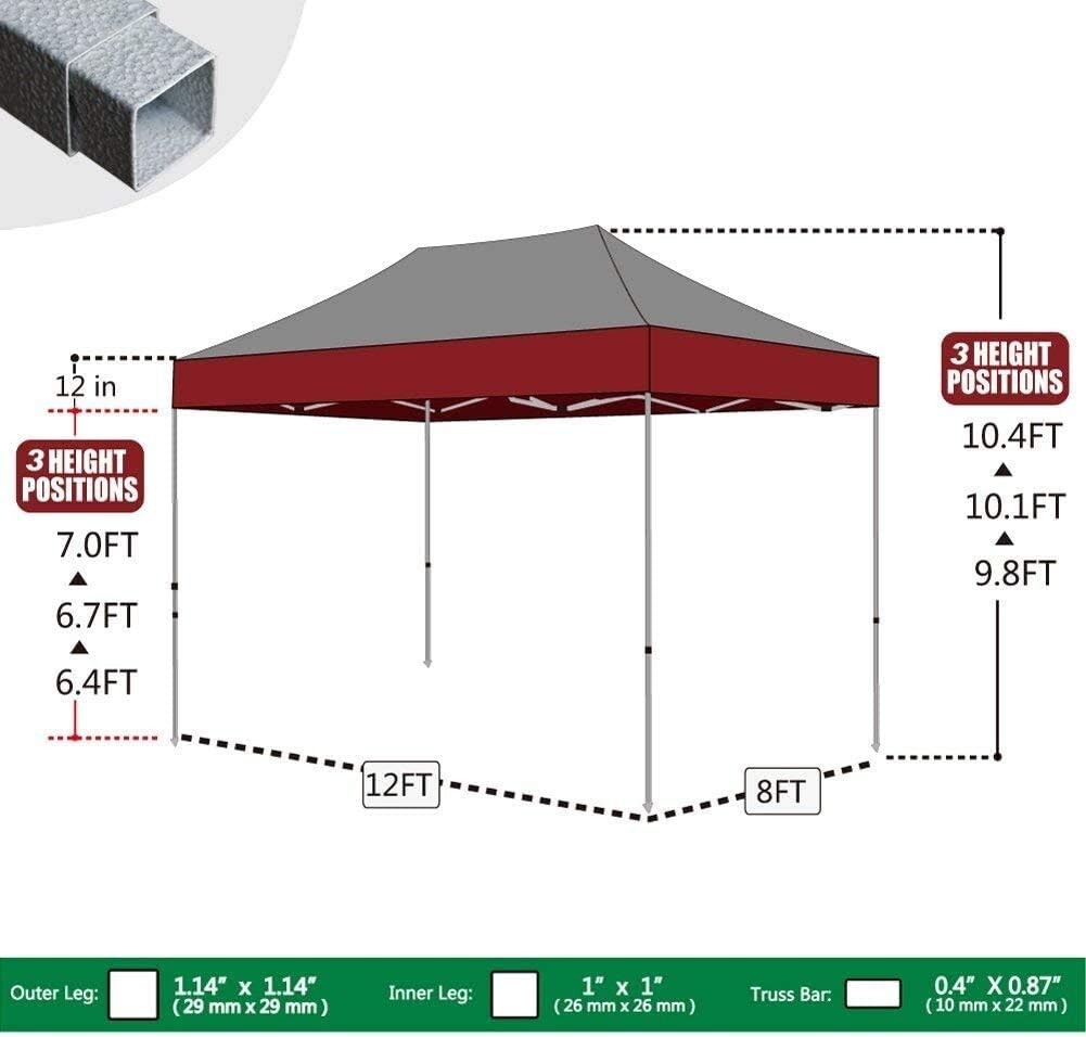 Eurmax 8x12 Paty Wedding Tent Folding Patio Gazebo Outdoor Sport Shelter Tent gallery