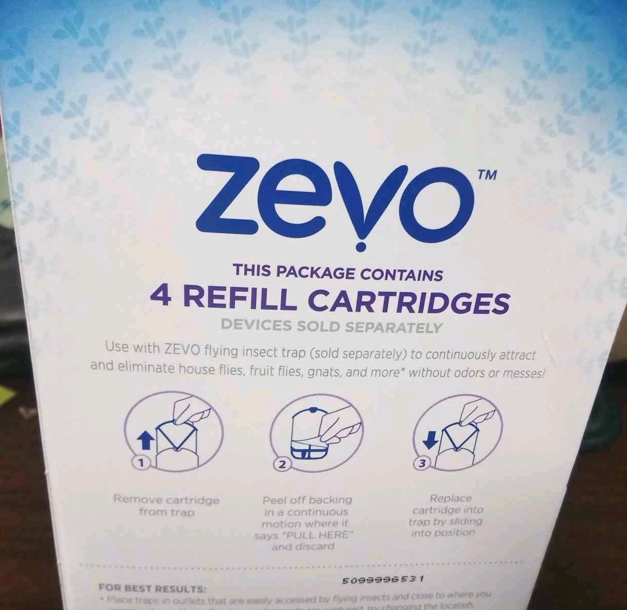Zevo Flying Insect Trap, Fly Trap Refill Cartridges (Twin Pack, 4 Cartridges) gallery