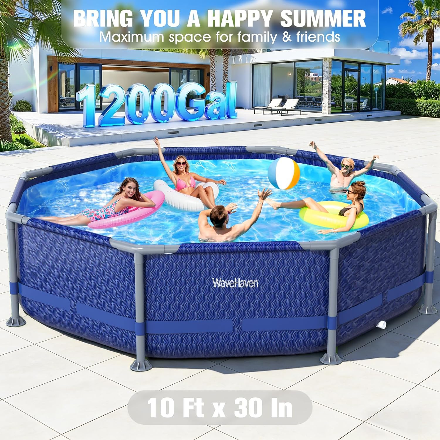 10Ft X 30In Large Family Size Round Metal Frame Deep Above Ground Pool Outdoor gallery