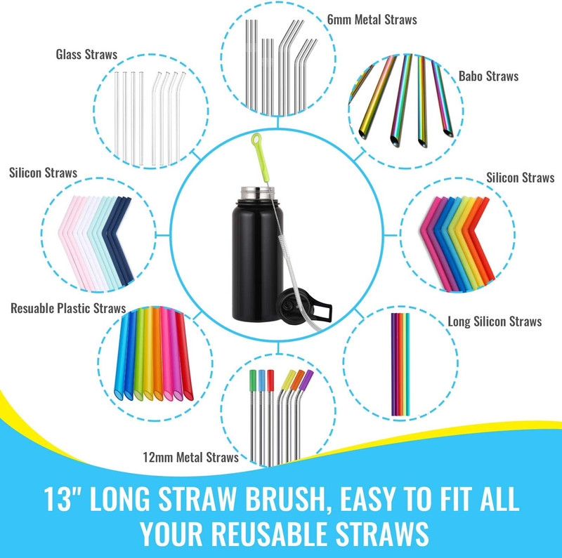 5 Pack Bottle Cleaning Brush Set Long Handle Water Bottle Tube Spout Cleaner gallery
